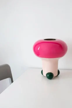 Raawii Mushroom vase, pink - green