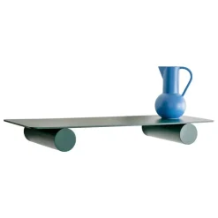 Raawii Pipeline Duo wall shelf, moss green