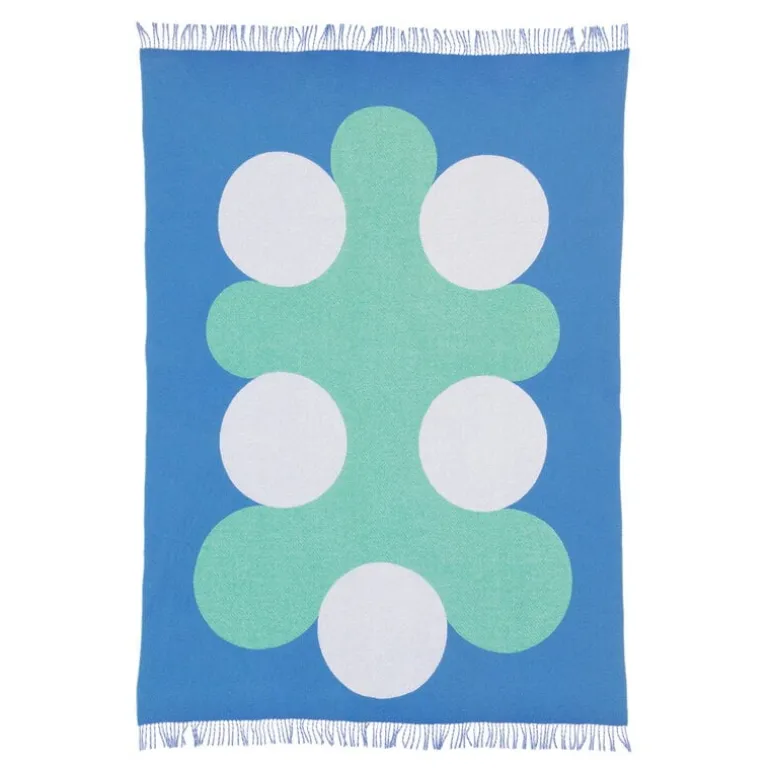 Raawii Teenagers from Mars blanket, white - blue - leaf