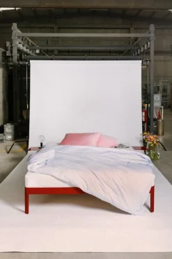 ReFramed Bed frame with slats, deep red