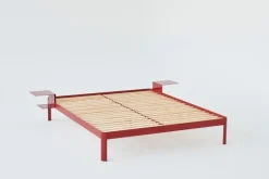 ReFramed Bed frame with slats, deep red