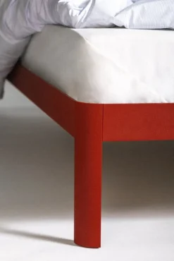 ReFramed Bed frame with slats, deep red