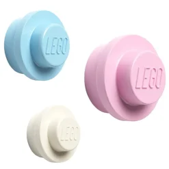 Room Copenhagen Lego Wall Hanger 3 pcs, light blue-pink-white