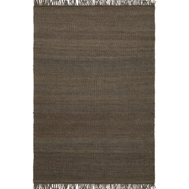 Roots Living Fringe Hemp rug, dark brown