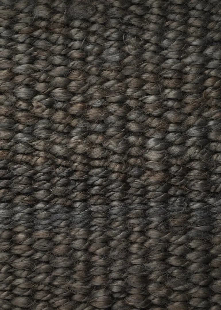 Roots Living Fringe Hemp rug, dark brown