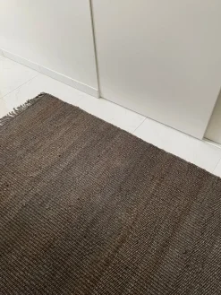 Roots Living Fringe Hemp rug, dark brown