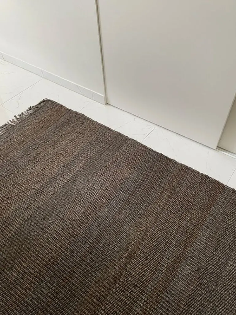 Roots Living Fringe Hemp rug, dark brown