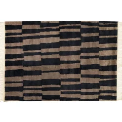 Roots Living Pilari rug, bamboo - wool, carbon - brown