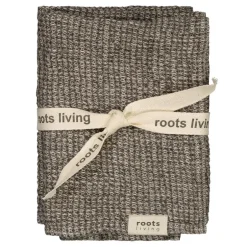 Roots Living Waffle hand towel, 40 x 60 cm, 2 pcs, charcoal