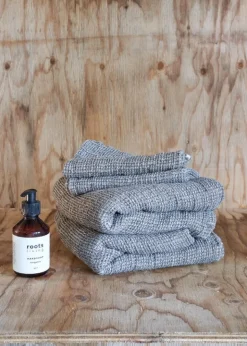 Roots Living Waffle hand towel, 40 x 60 cm, 2 pcs, charcoal