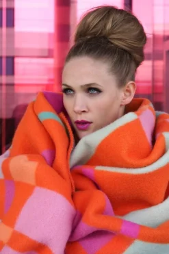 Røros Tweed City throw, 135 x 200 cm, orange