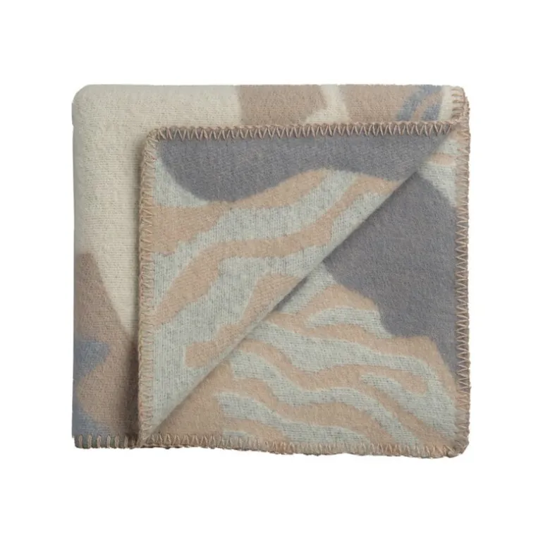 Røros Tweed Fugl og fisk throw, 100 x 135 cm, grey - beige