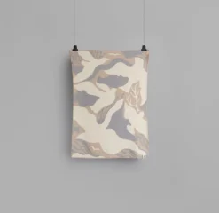 Røros Tweed Fugl og fisk throw, 100 x 135 cm, grey - beige