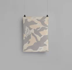 Røros Tweed Fugl og fisk throw, 100 x 135 cm, grey - beige