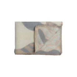 Røros Tweed Fugl og fisk throw, 67 x 100 cm, grey - beige