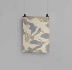 Røros Tweed Fugl og fisk throw, 67 x 100 cm, grey - beige