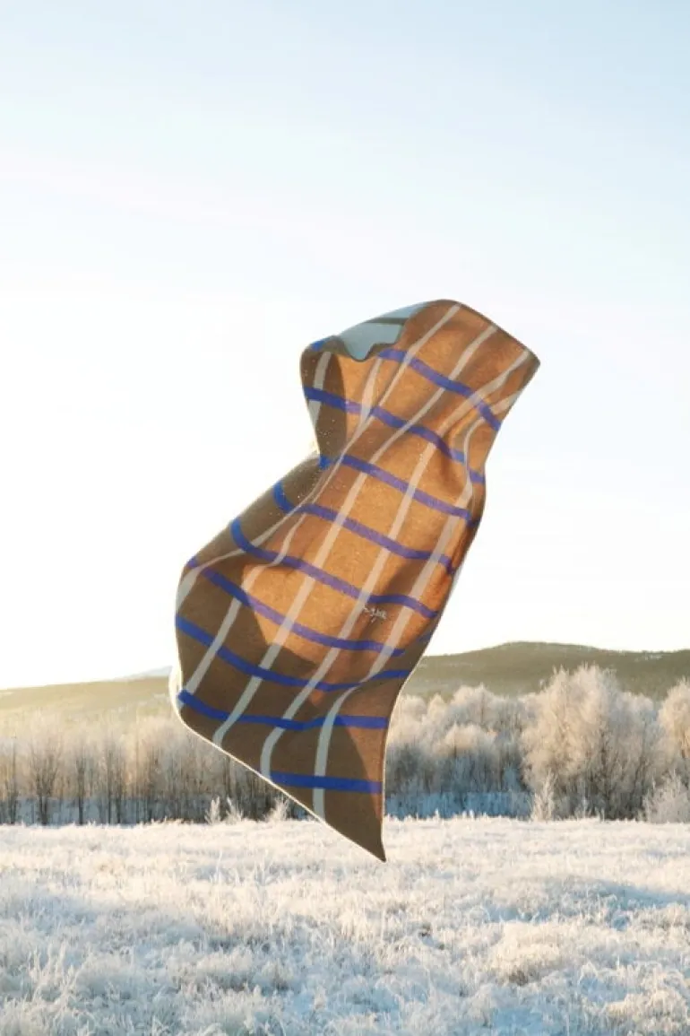 Røros Tweed Knut throw, 135 x 200 cm, taupe