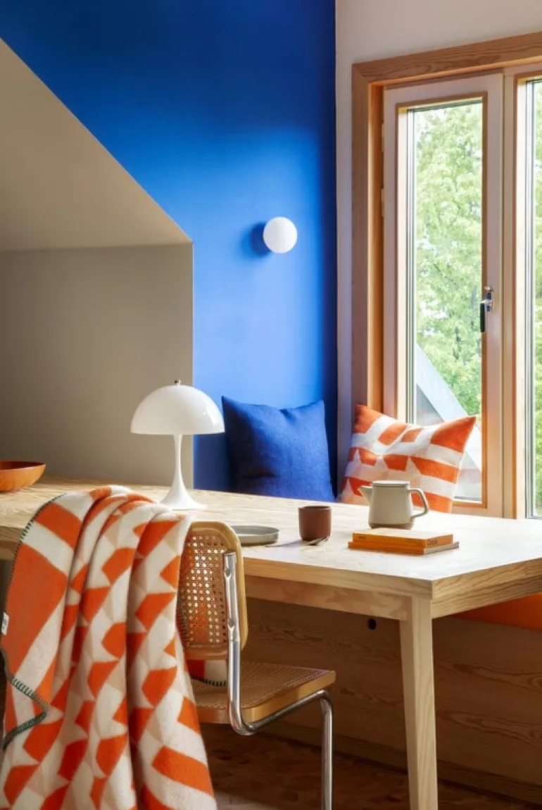 Røros Tweed Kvam throw, 135 x 200 cm, orange