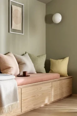 Røros Tweed Mello cushion, 50 x 50 cm, leaf green