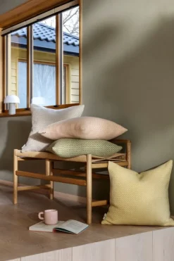 Røros Tweed Mello cushion, 50 x 50 cm, leaf green