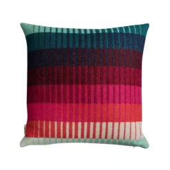 Røros Tweed Åsmund Gradient cushion, 50 x 50 cm, red - turquoise