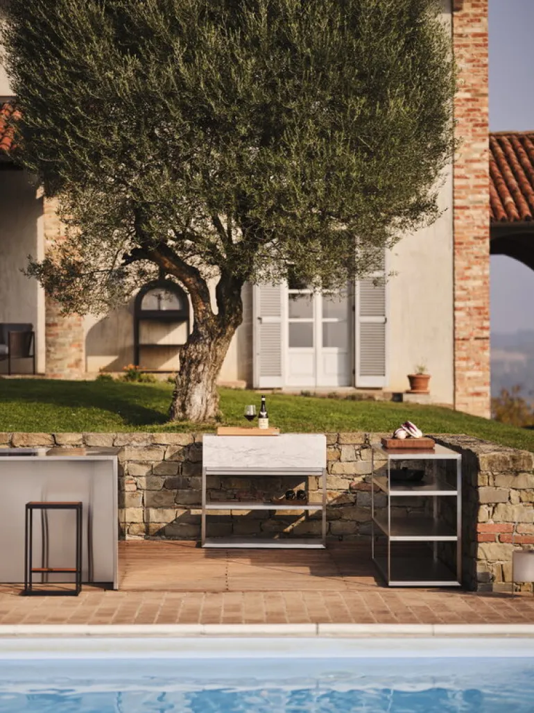 Röshults Module Marble countertop, 100 cm, white Carrara