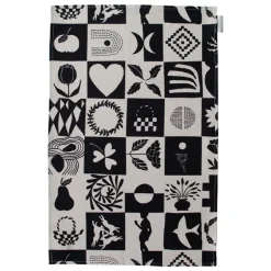 Saana ja Olli Kaukana kotoa tea towel/place mat, beige - black