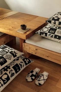 Saana ja Olli Kaukana kotoa cushion cover, 40 x 60 cm, beige - black