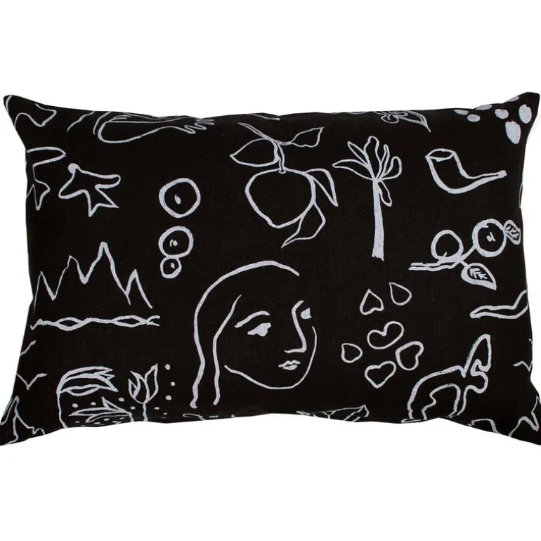 Saana ja Olli Onnenmaa cushion cover, 40 x 60 cm, black - white