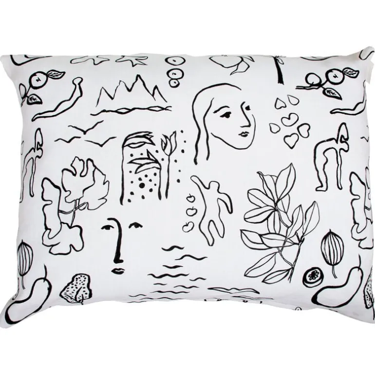 Saana ja Olli Onnenmaa cushion cover, 60 x 80 cm, white - black
