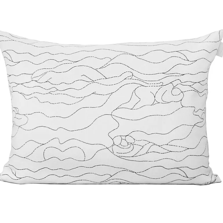 Saana ja Olli Rakkauden meri cushion cover, 60 x 80 cm, white - black