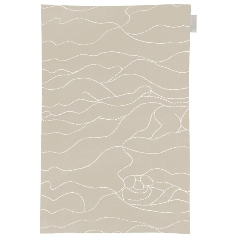 Saana ja Olli Rakkauden meri tea towel/place mat, beige - white