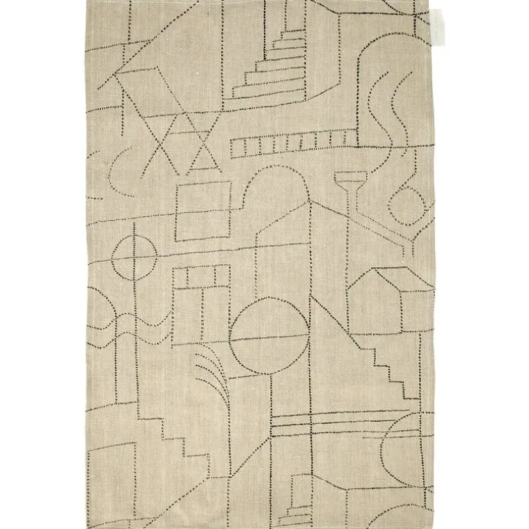 Saana ja Olli Unien talo tea towel/placemat, beige