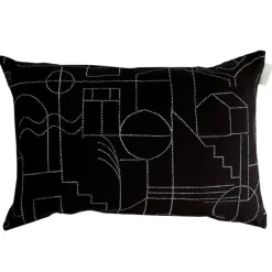 Saana ja Olli Unien talo cushion cover, 40 x 60 cm, black - white