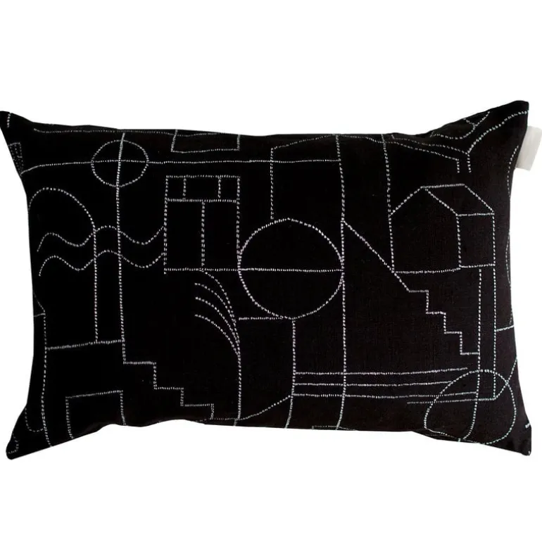 Saana ja Olli Unien talo cushion cover, 40 x 60 cm, black - white