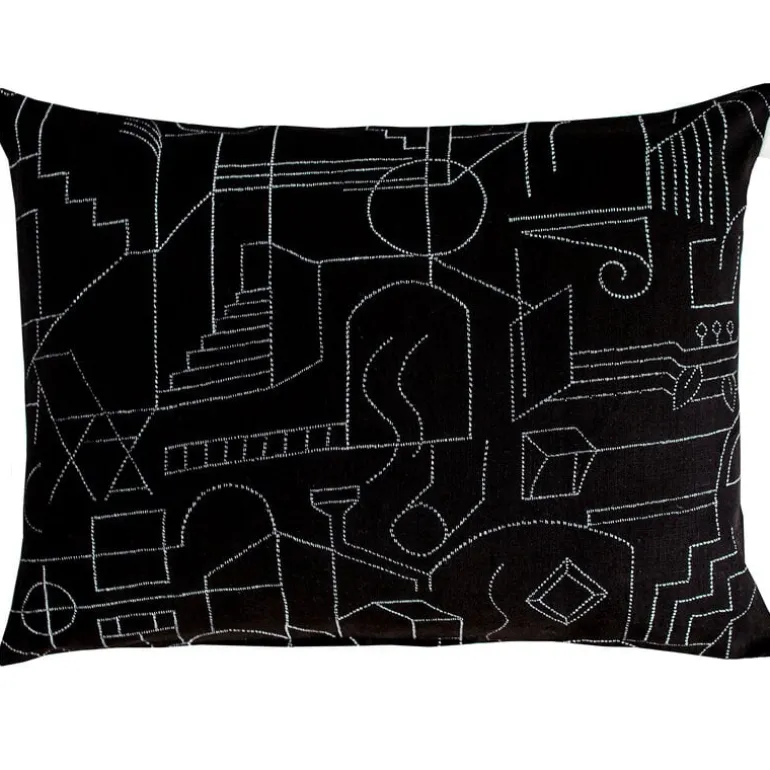Saana ja Olli Unien talo cushion cover, 60 x 80 cm, black - white