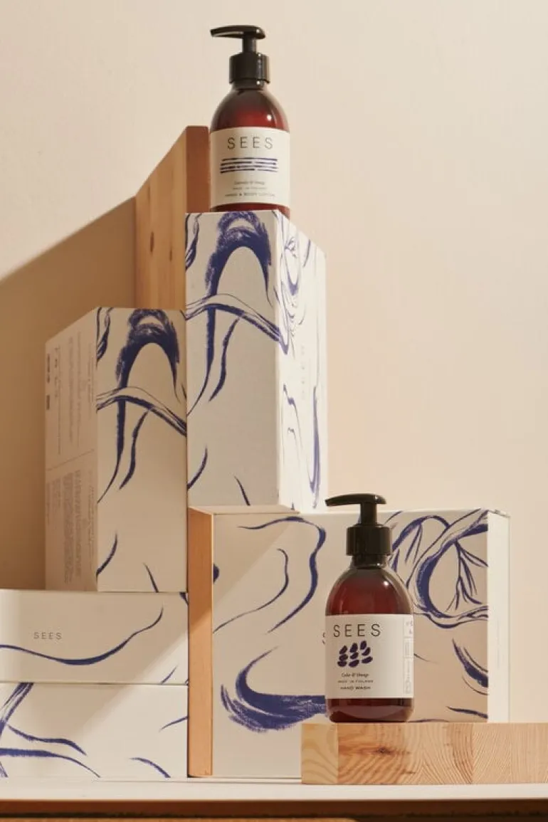 SEES Company Hand wash and hand & body lotion kit, cedar - lavender - orange