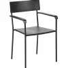 Serax August chair with armrests, narrow, black