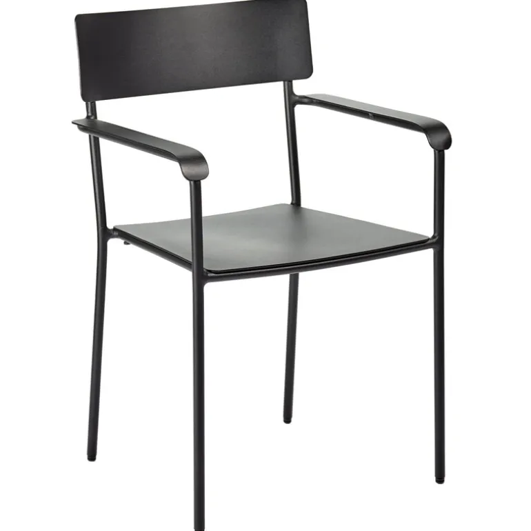 Serax August chair with armrests, narrow, black