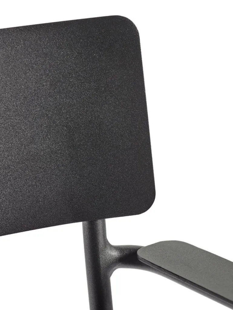 Serax August chair with armrests, narrow, black