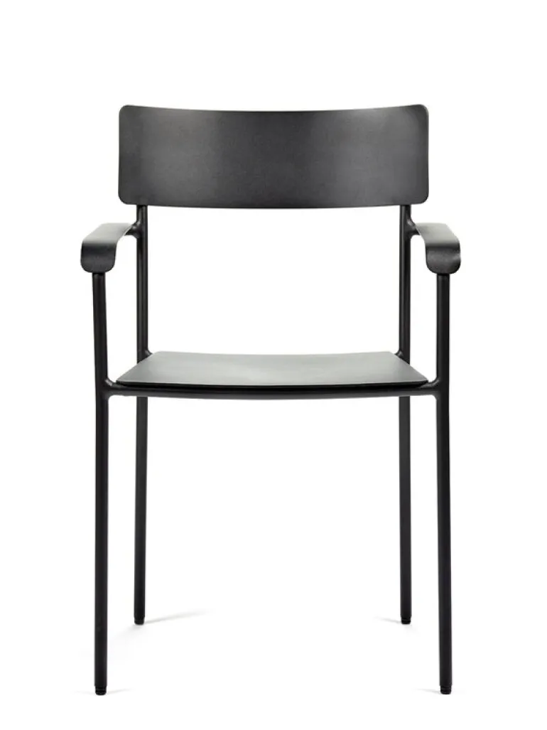 Serax August chair with armrests, narrow, black