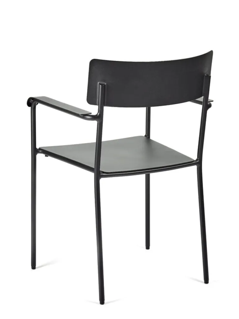 Serax August chair with armrests, narrow, black