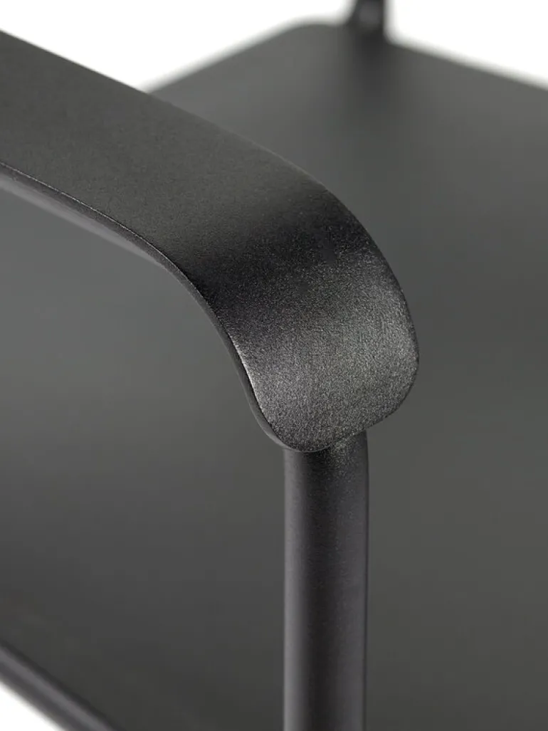 Serax August chair with armrests, narrow, black