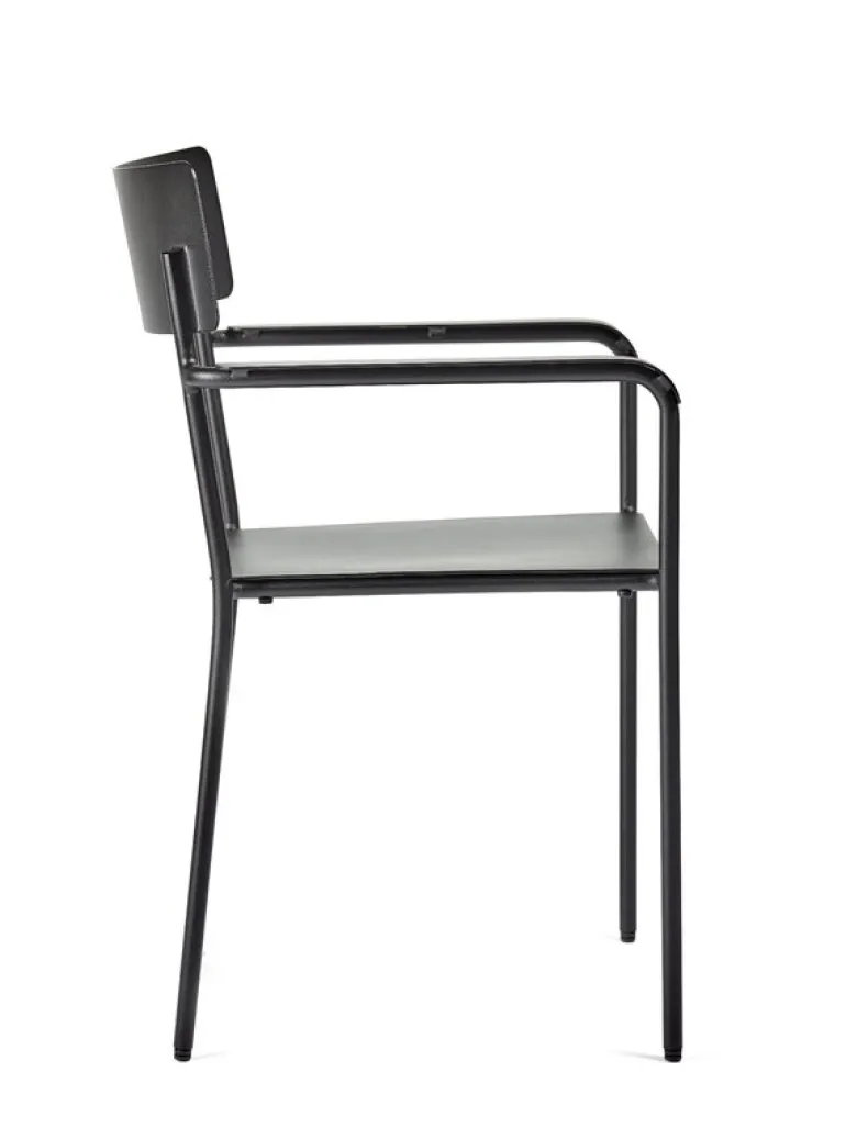 Serax August chair with armrests, narrow, black
