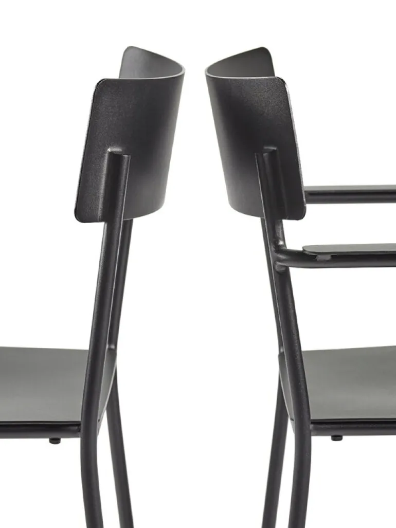 Serax August chair with armrests, narrow, black
