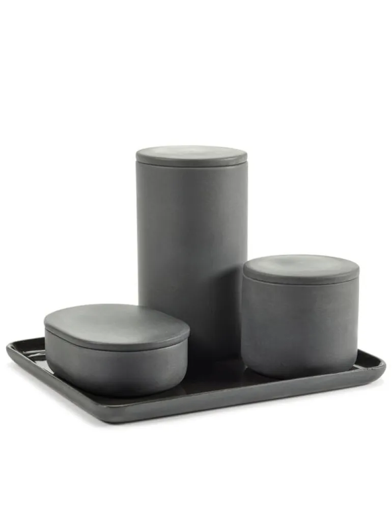 Serax Cose container with lid, oval, S, dark grey