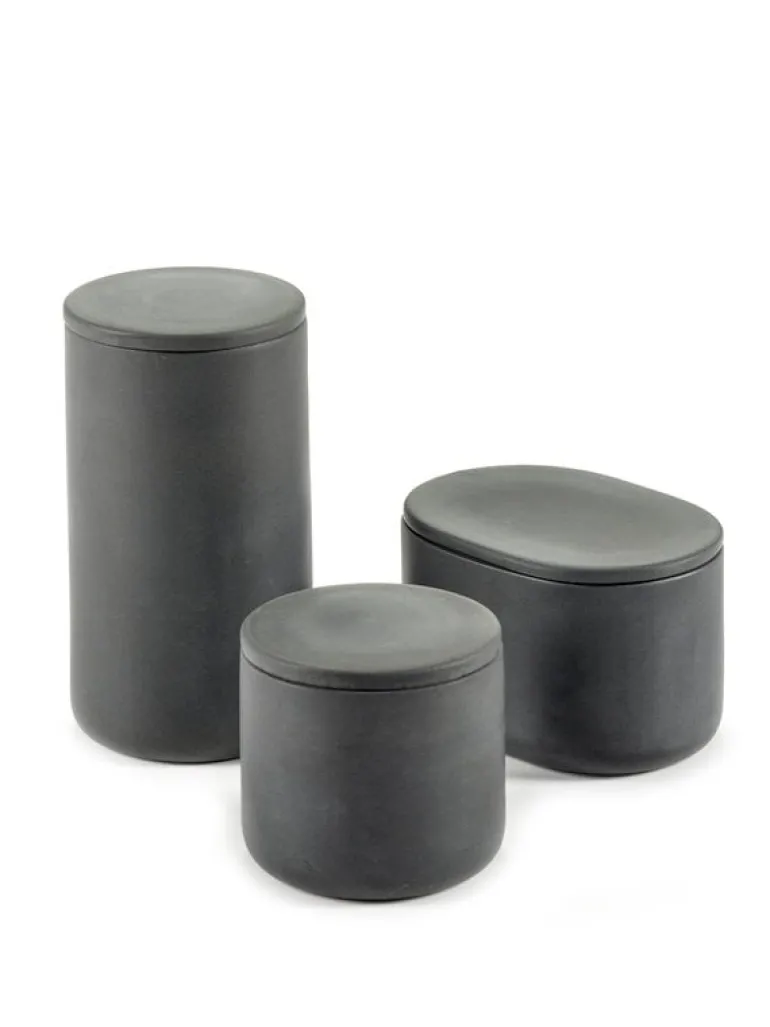 Serax Cose container with lid, round, S, dark grey