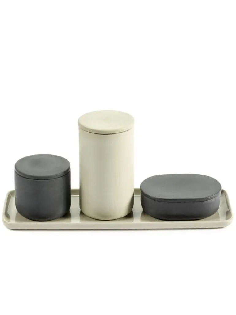 Serax Cose container with lid, round, S, dark grey