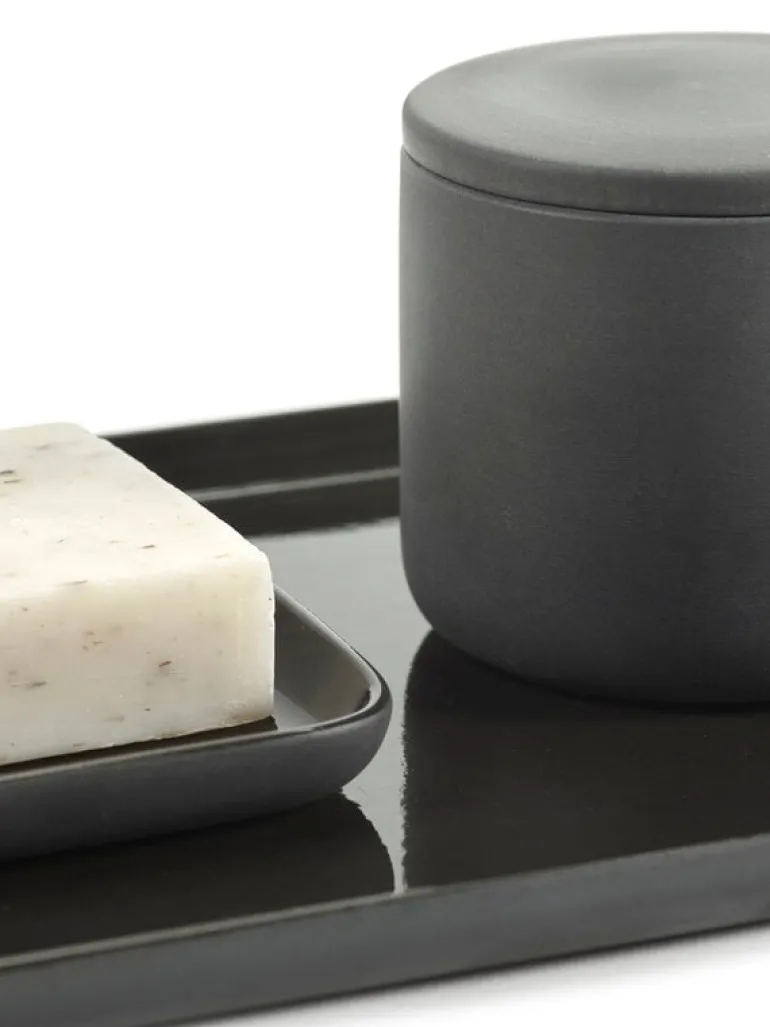 Serax Cose container with lid, round, S, dark grey