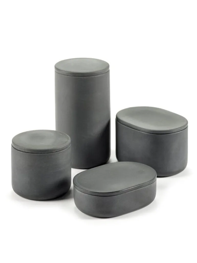 Serax Cose container with lid, round, S, dark grey